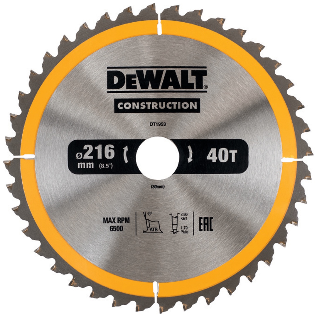 DeWalt Kreissägeblatt stat. 216/30 mm 40WZ