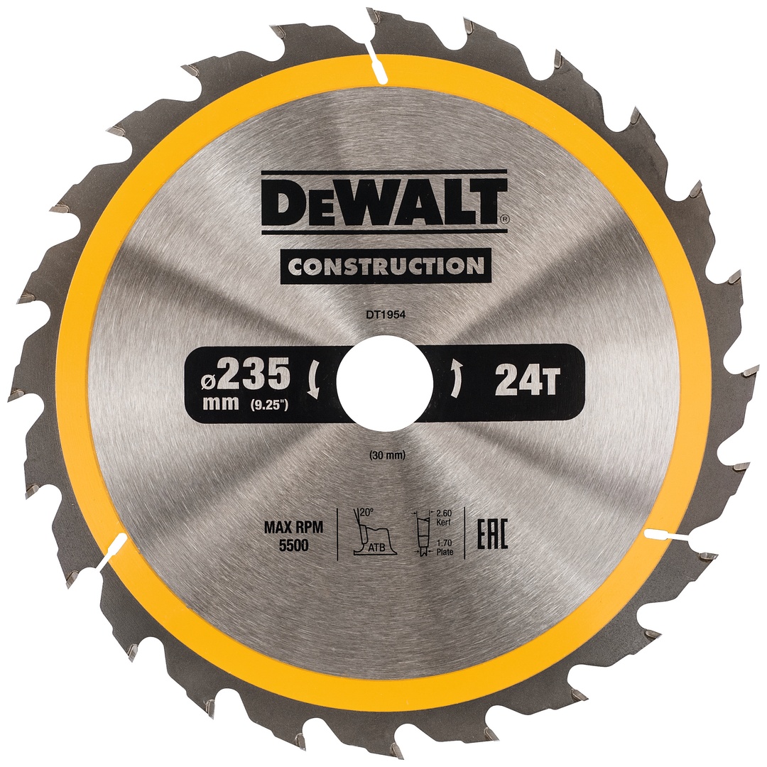 DeWalt Kreissägeblatt stat. 235/30 mm 24WZ