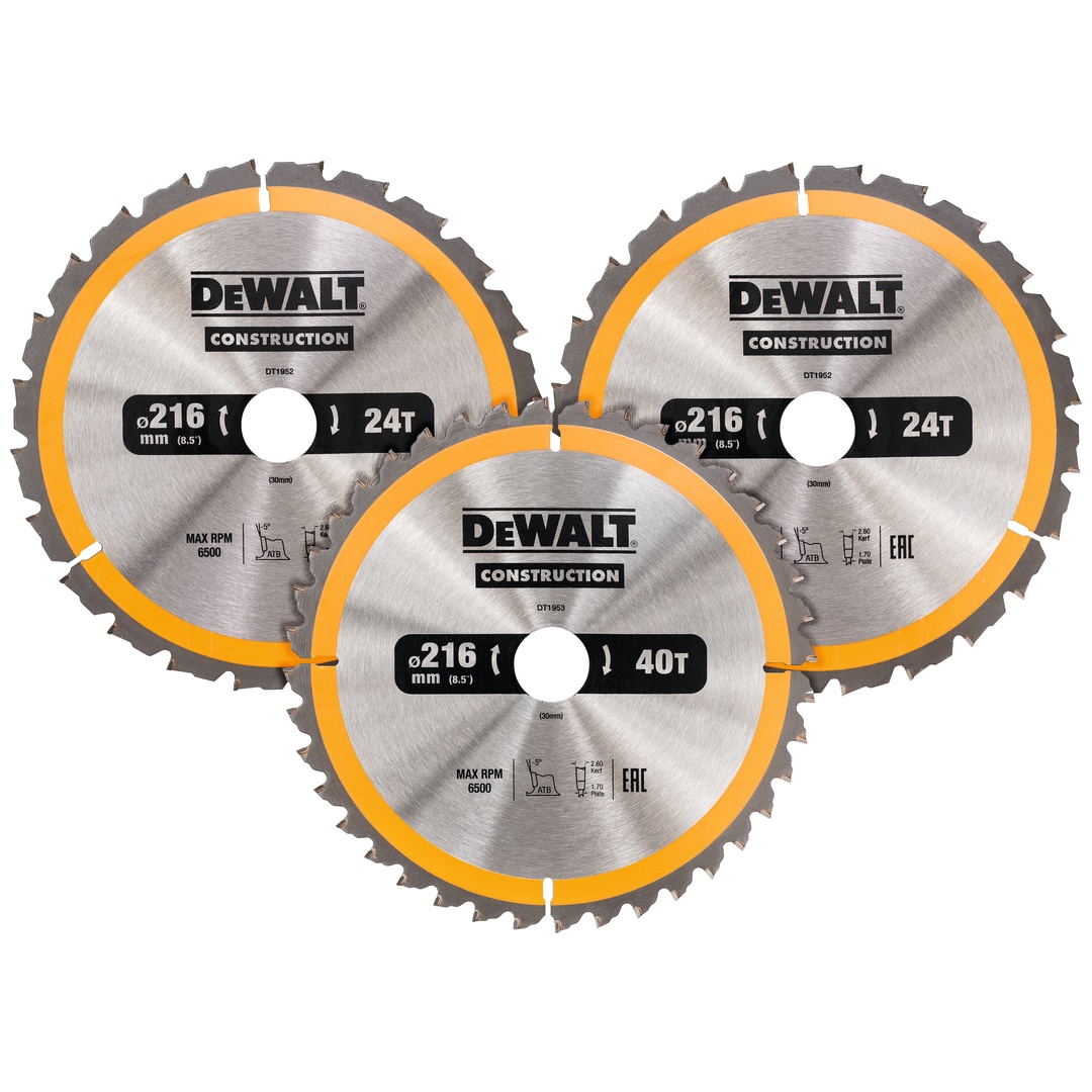 DeWalt Kreissägeblatt-Set 3-tlg. Stat, Art.Nr. DT1962-QZ