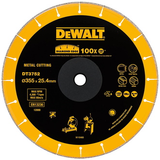 DeWalt Diamanttrennscheibe Metall 355x25,4 mm