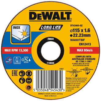 DeWalt Trennscheibe 115x1,6x22,23 mm Inox