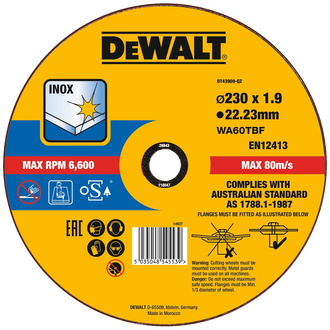 DeWalt Trennscheibe 230x1,9x22,23 mm Inox