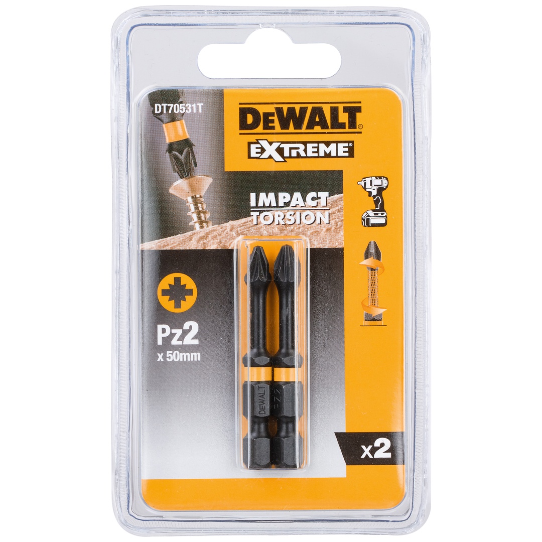 DeWalt Torsion Bit schlagf. Pz2 50 mm 2Stk