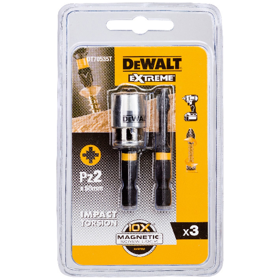 DeWalt Bit-Set 3-tlg. schlagf. Pz2 50 mm