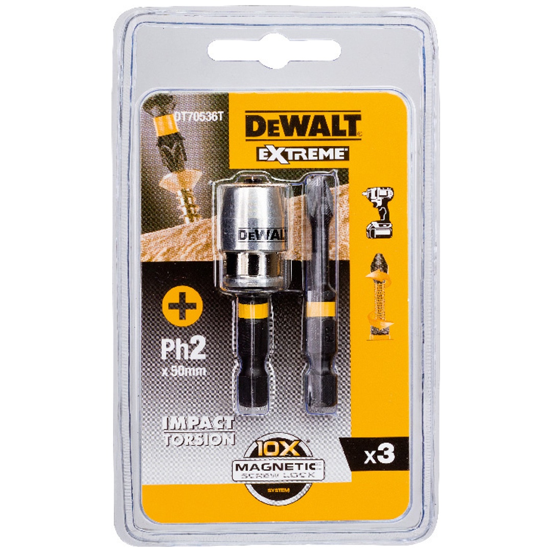 DeWalt Bit-Set 3-tlg. schlagf. Ph2 50 mm