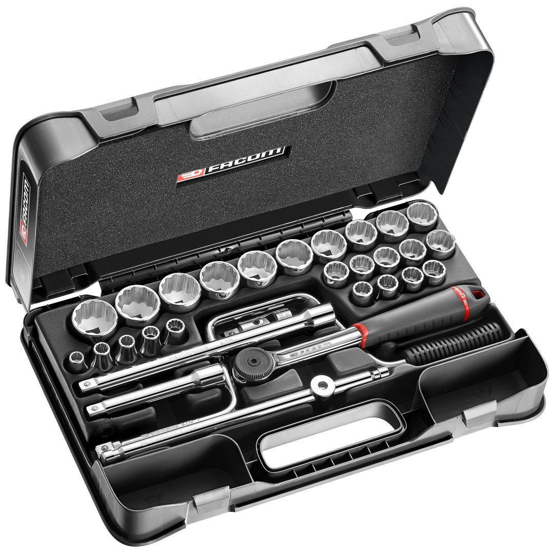 FACOM Steckschlüssel-Set 1/2 S.161B, 30-tlg., mit Umschaltknarre