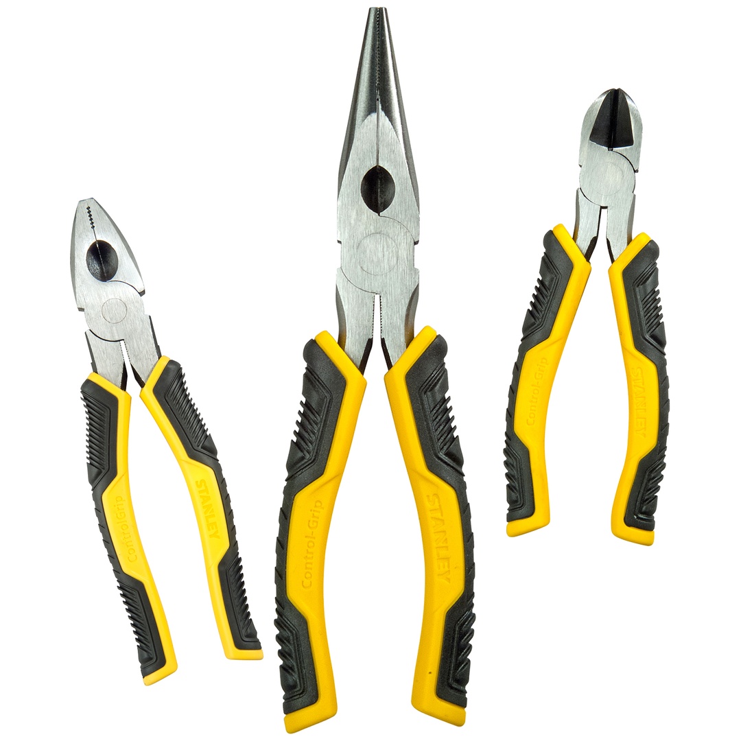 Stanley Zangenset Control-Grip, 3-tlg., Kombizange Spitzzange|Seitenschneider