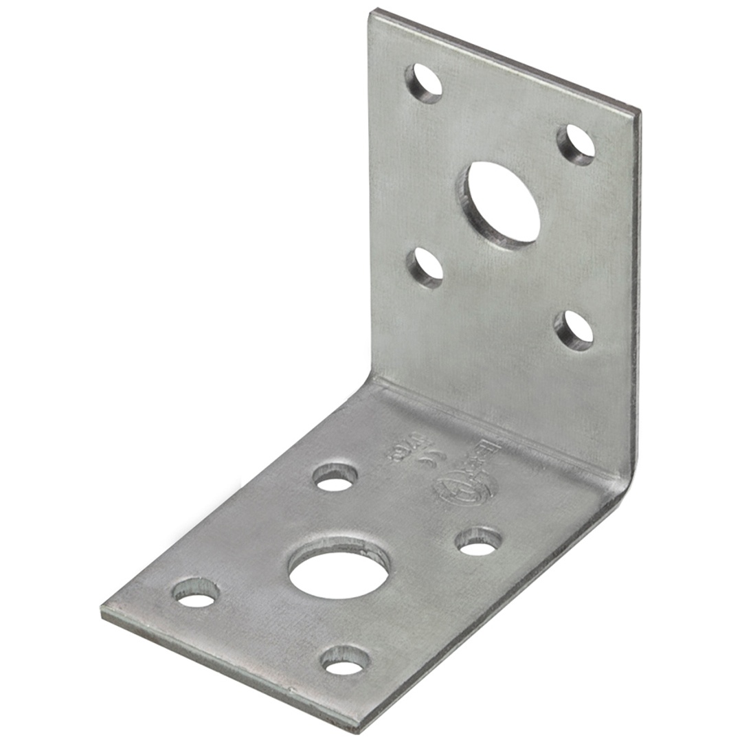 BB Stanz Lochplattenwinkel 90 x 90 x 65 x 2,5 mm, Stahl verzinkt