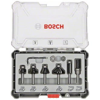 Bosch 6-tlg. Rand- und Kantenfräser-Set, 6-mm-Schaft