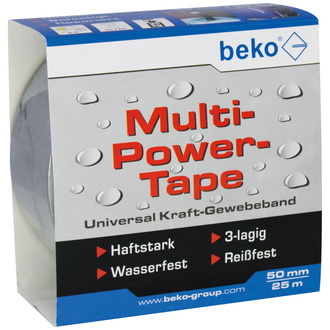 Beko Multi-Power-Tape 50 mm x 25 m, silber Universal Kraft-Gewebeband