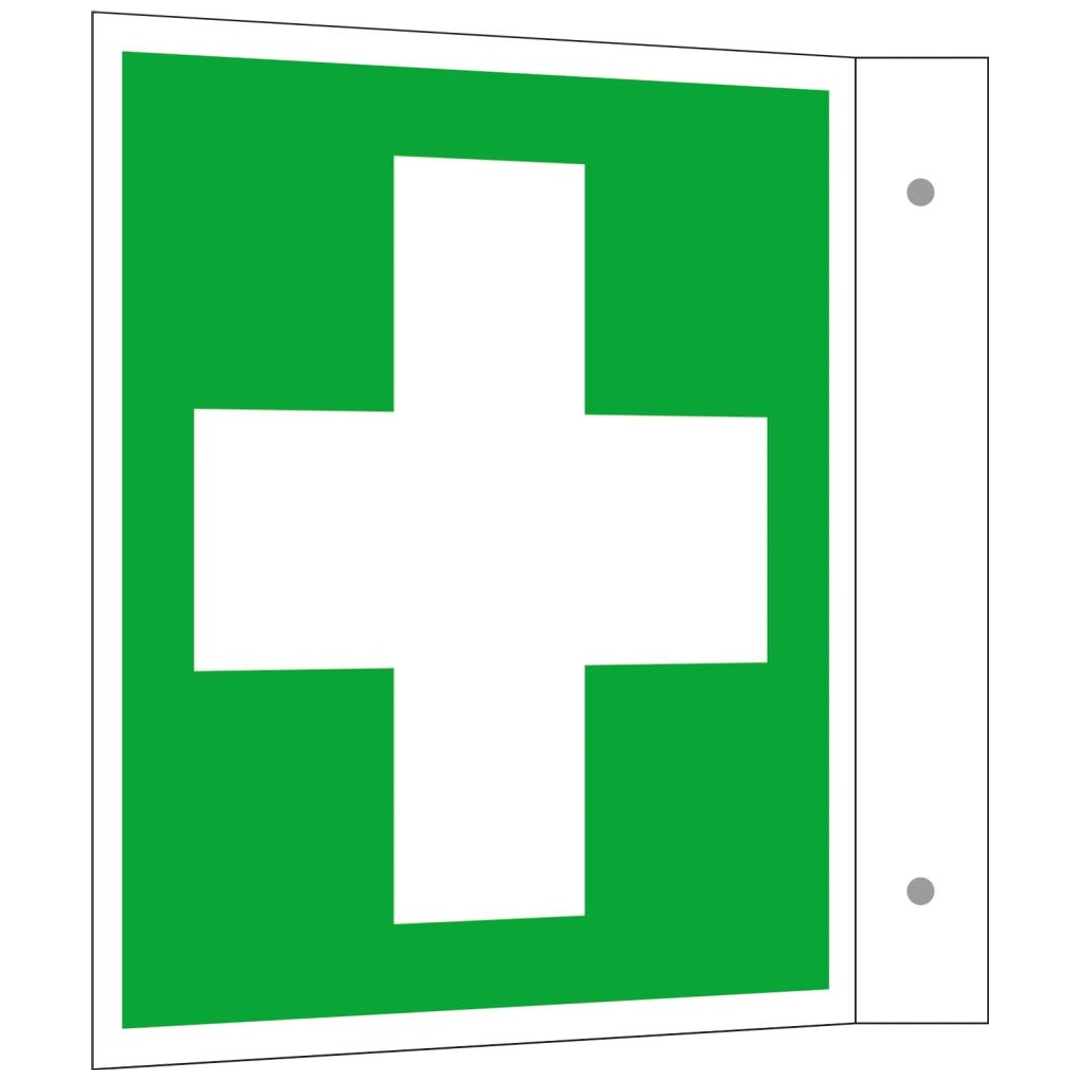 SAFETYMARKING Hinweisschild 200x200mm Aluminium Erste Hilfe Winkelschild