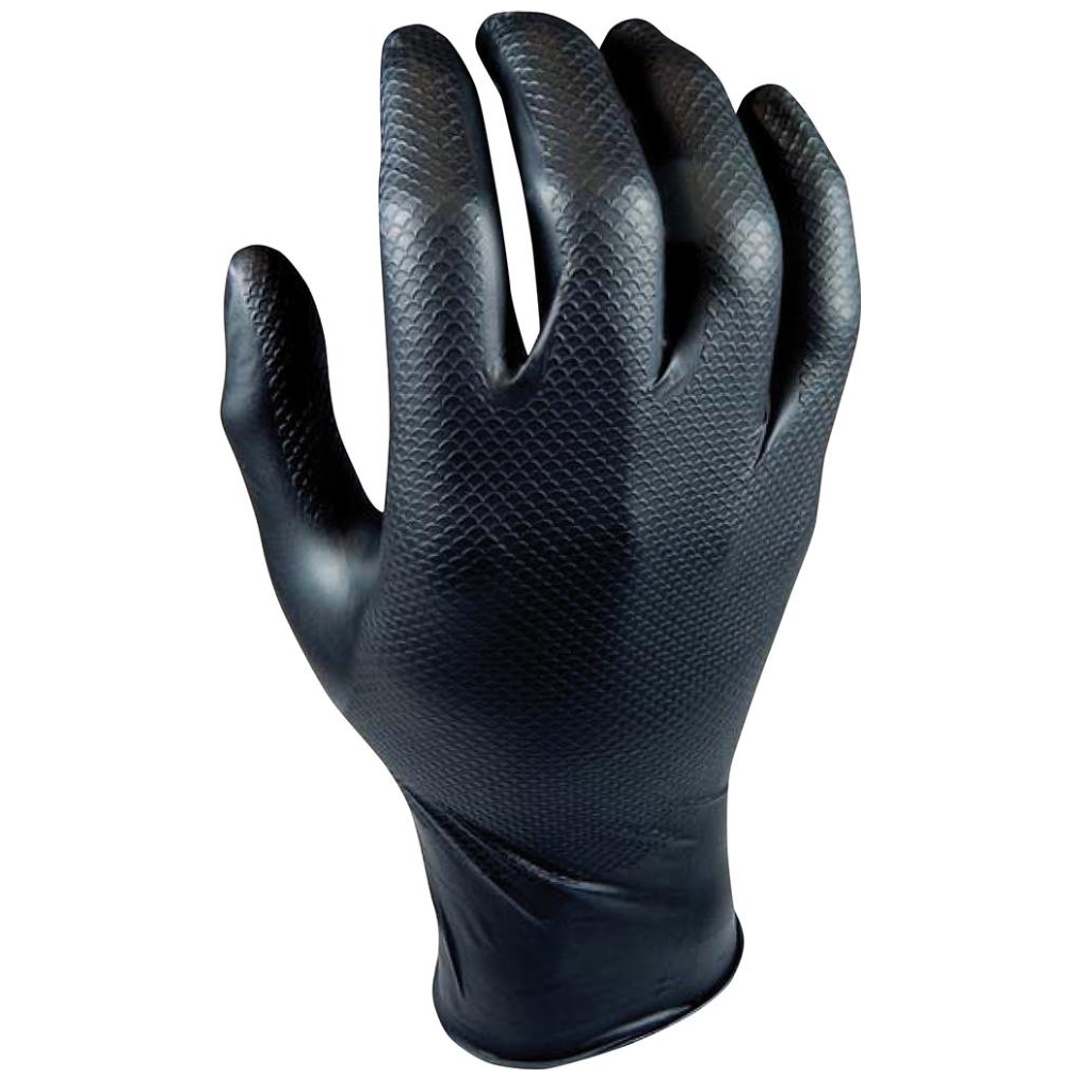 Einweghandschuh Grippaz NBR Gr. 10 schwarz, Box a 50 Stück