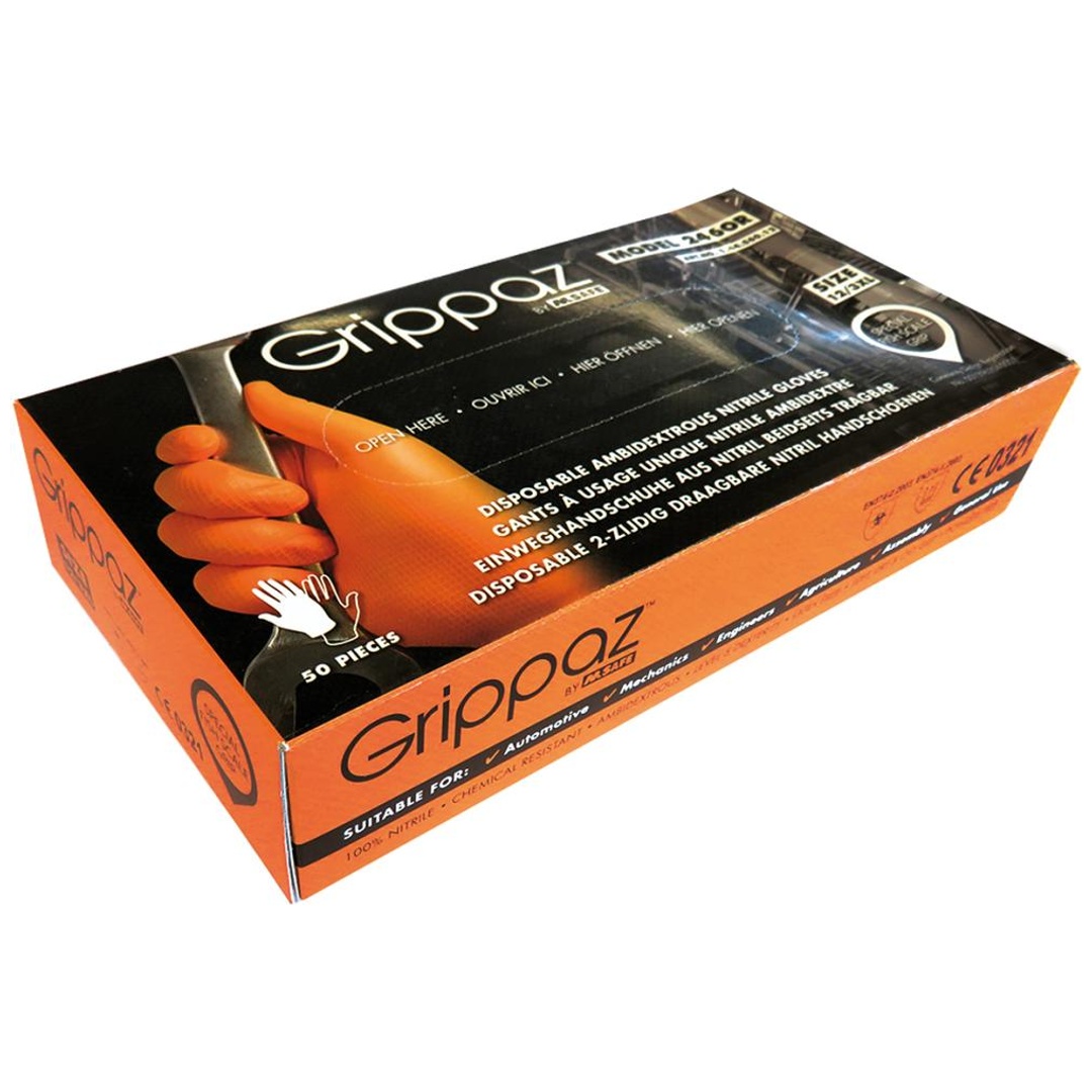 Einweghandschuh Grippaz NBR Gr. 9 schwarz, Box a 50 Stück