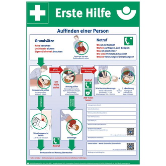 Hinweisschild Kunstst. B400xH560 mm, Anleitung Erste Hilfe