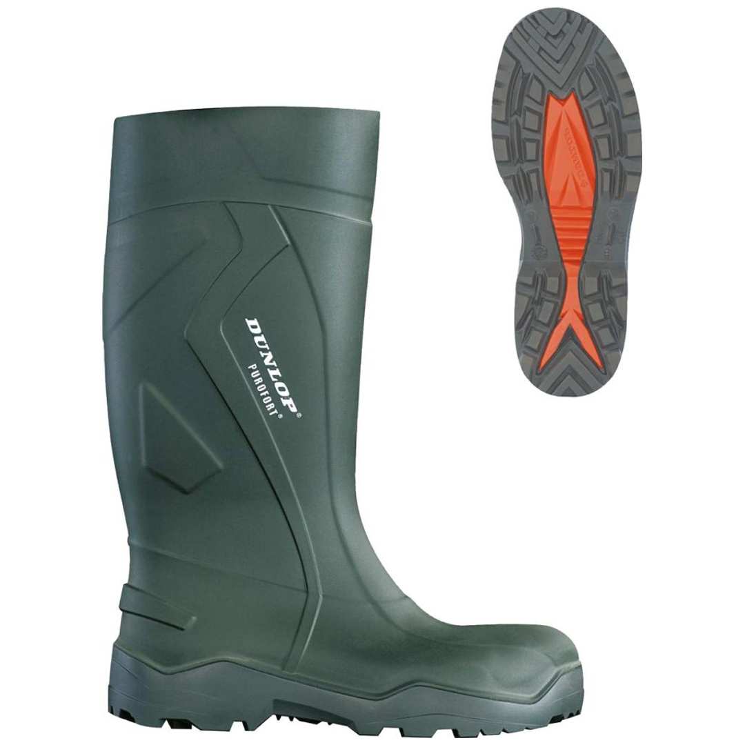 PurSafe S5 SRC Winter Gummistiefel – Sicherheitsstiefel Mit Stahlkappe, Wärmedämmend Bis -20°C, Dunkelgrün