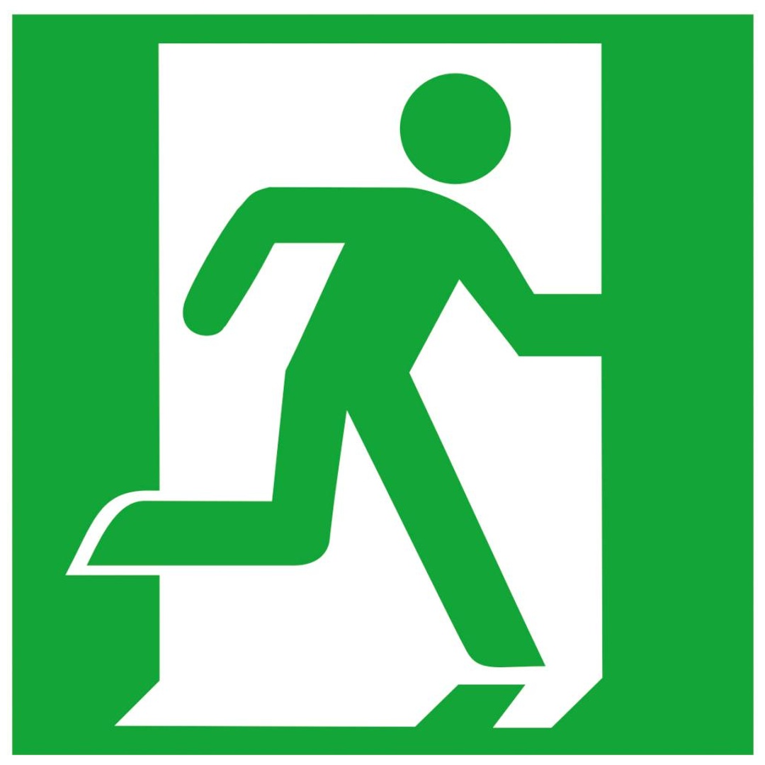 SafetyMarking Fluchtwegschild Folie B200xH200 mm Notausgang rechts langnachleuchtend