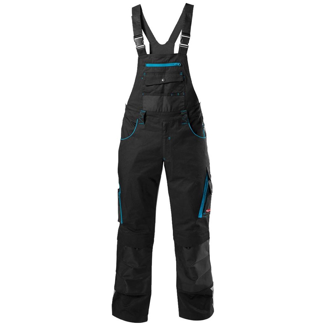 Fortis Latzhose Herren PERFORMANCE 24 Gr. 52 schwarz/türkis