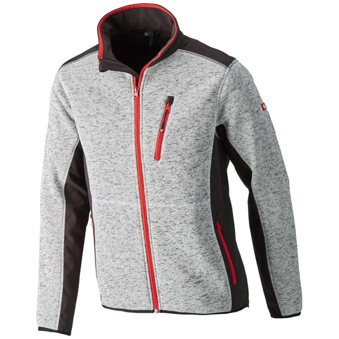 Fortis Strickjacke Herren 24 Gr. XL hellgrau/rot