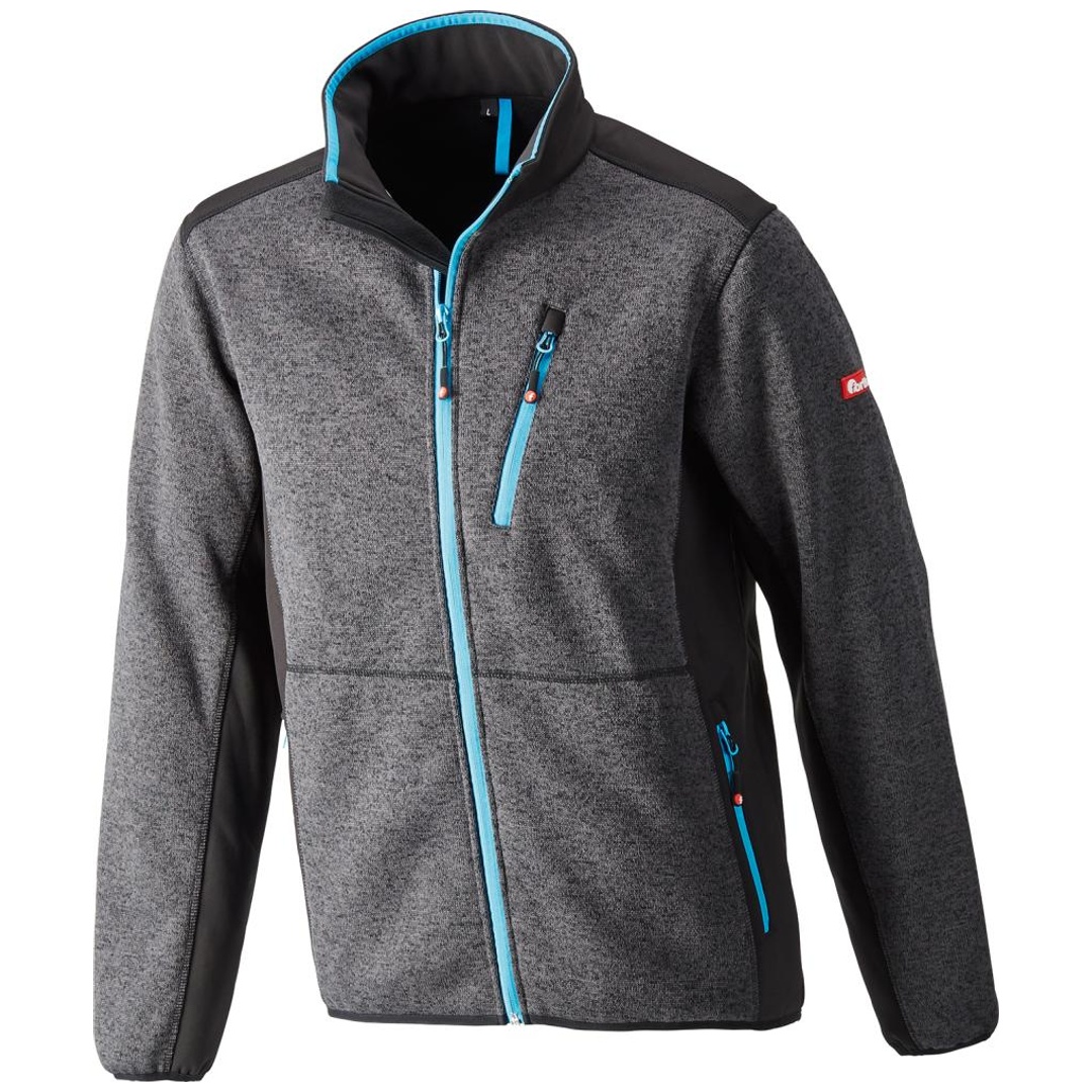 Fortis Strickjacke Herren 24 Gr. XL dunkelgrau/türkis