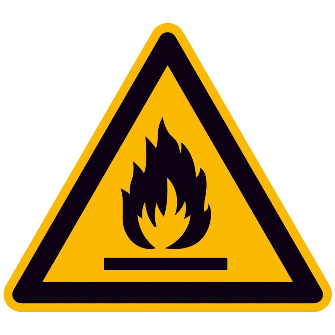 SafetyMarking Warnschild Folie SL 100 mm Warnung vor feuergefährlichen StoffenSafetyMarking 329269