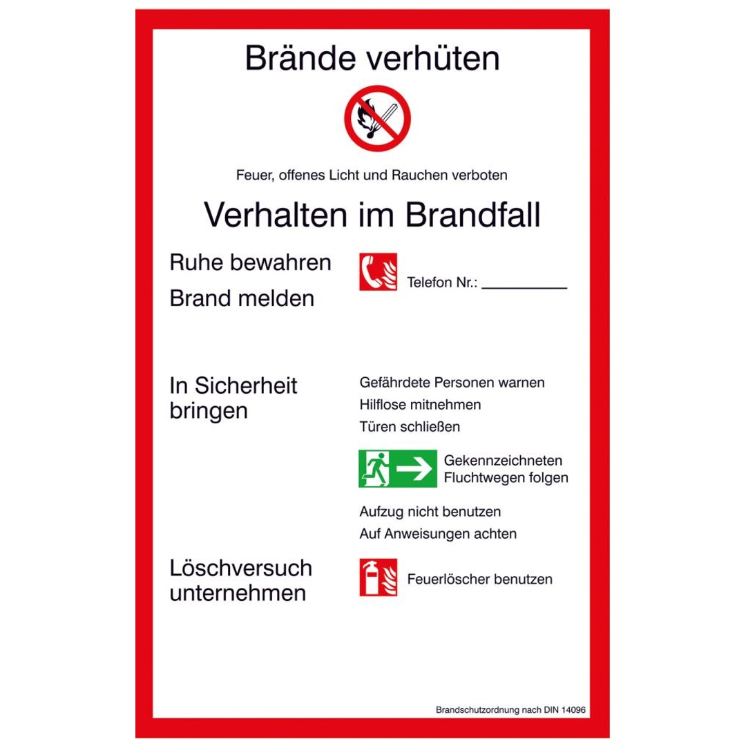SafetyMarking Verbotsschild Kunststoff B200xH300 mm Brandschutzverordnung BRD p658086