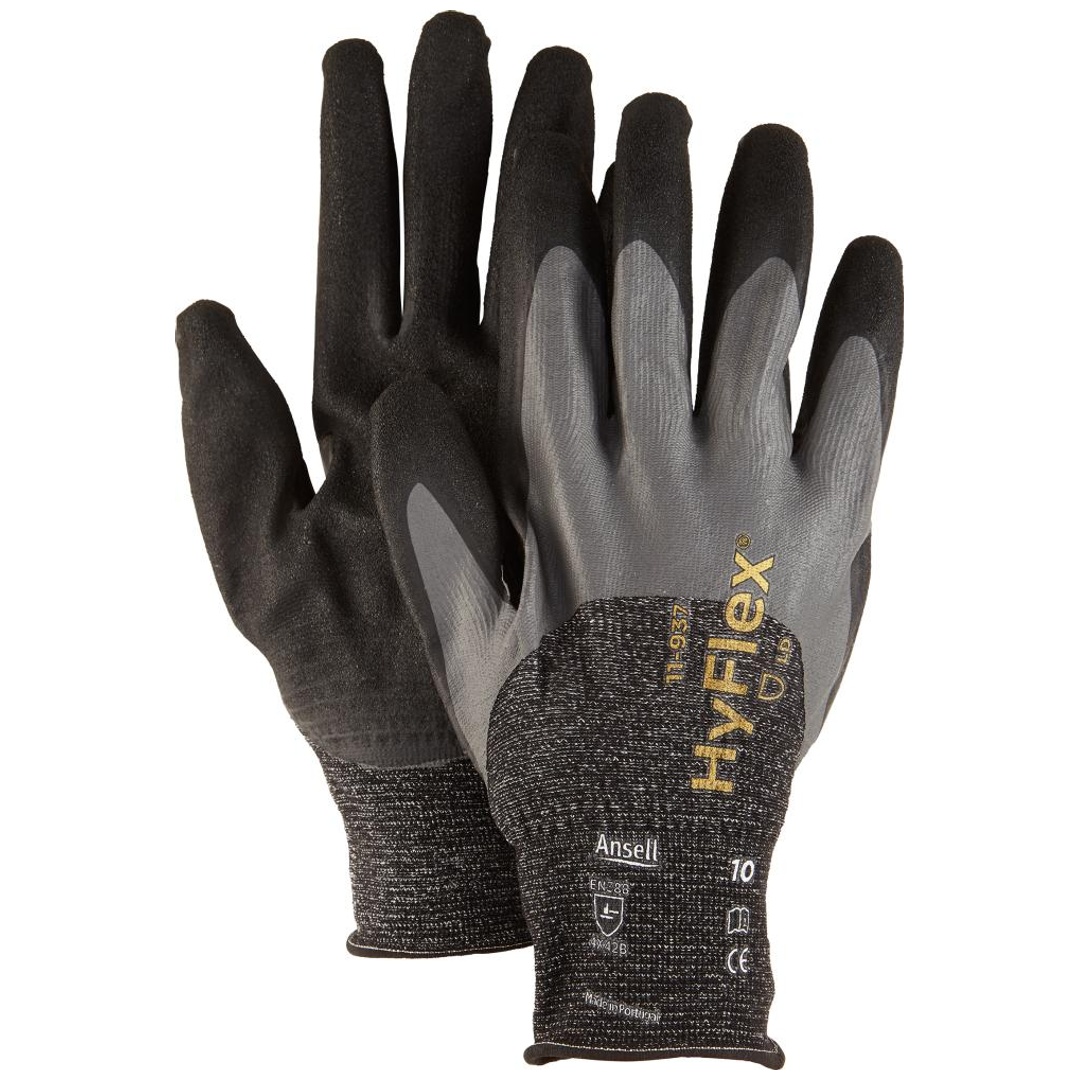 Ansell Montagehandschuh HyFlex 11-937, Gr. 11 schwarz-grau