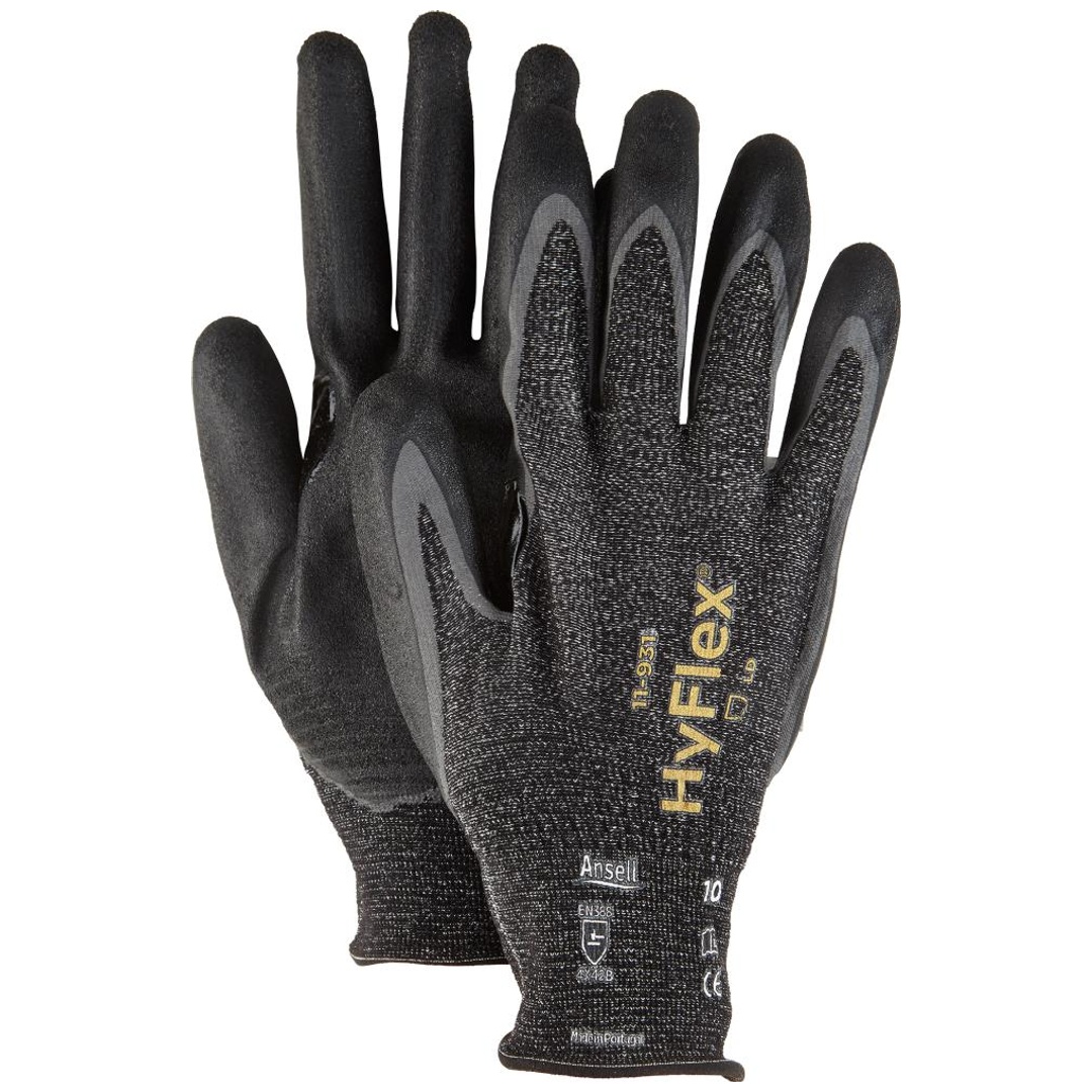 Ansell Montagehandschuh Hyflex 11-931, Gr. 11 schwarz-grau