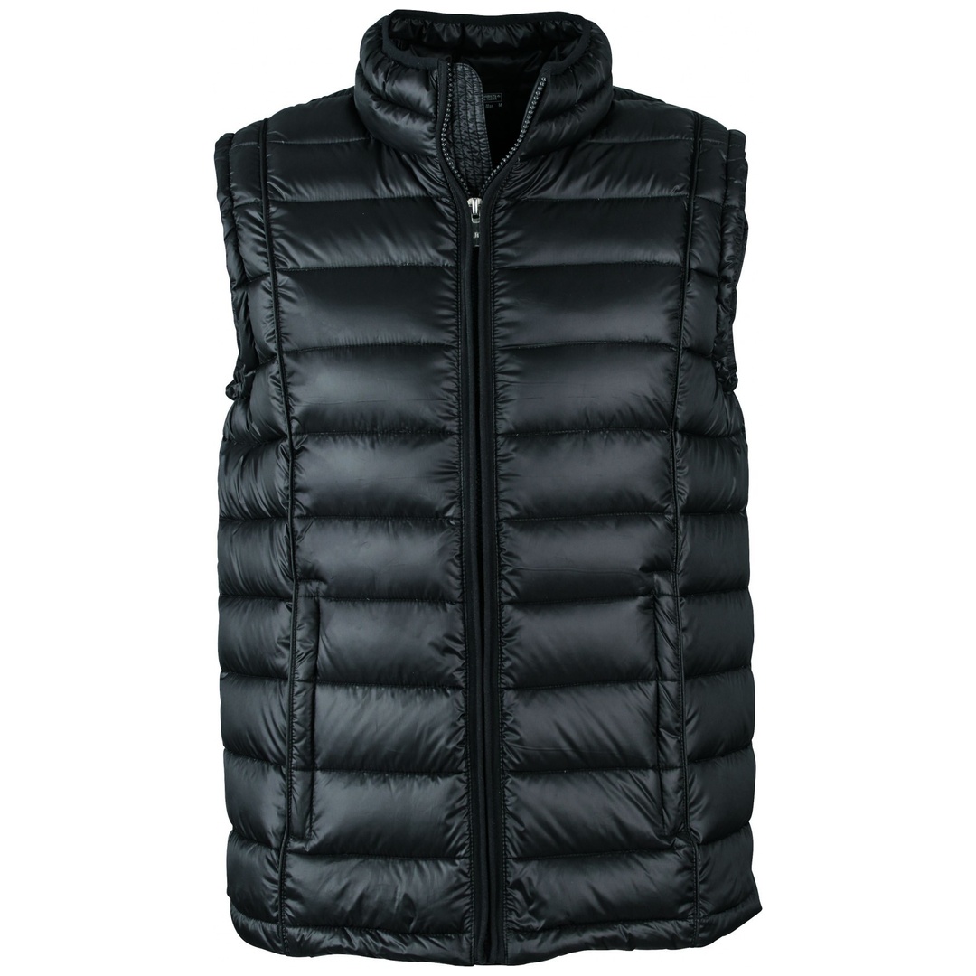 James & Nicholson Herren Daunen Weste mit Stehkragen JN1080 Gr. 3XL black/black