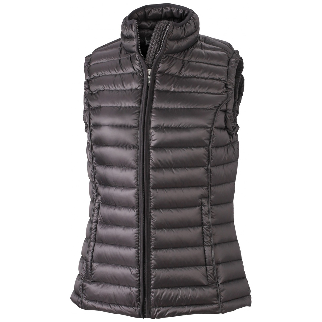 James & Nicholson Damen Daunen Weste JN1079 Gr. XL black/black