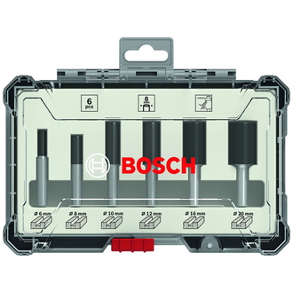 Bosch Nutfräser-Set, 8-mm-Schaft, 6-tlg.