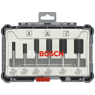 Bosch Nutfräser-Set, 1/4"-Schaft, 6-tlg.