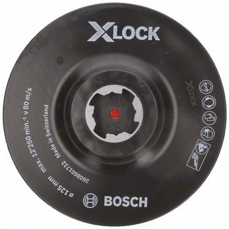 Bosch X-LOCK Stützteller 125 mm, Klettverschluss 125 mm, 12.250 U/min