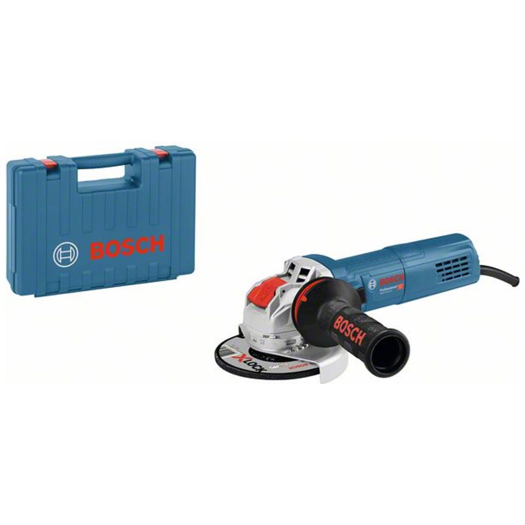 Bosch Professional Bosch Winkelschleifer GWX 9-115 S, 900-W, X-LOCK, mit Zusatzgriff, Koffer, Schutzhaube
