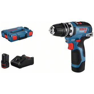 Bosch Akku-Bohrschrauber GSR 12V-35 FC, 2 x Akku GBA, Ladegerät, Bohrfutteraufsatz, L-BOXX