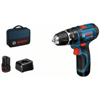 Bosch Akku-Schlagbohrschrauber GSB 12V-15, incl. 2x Akku GBA, Ladegerät, Tasche