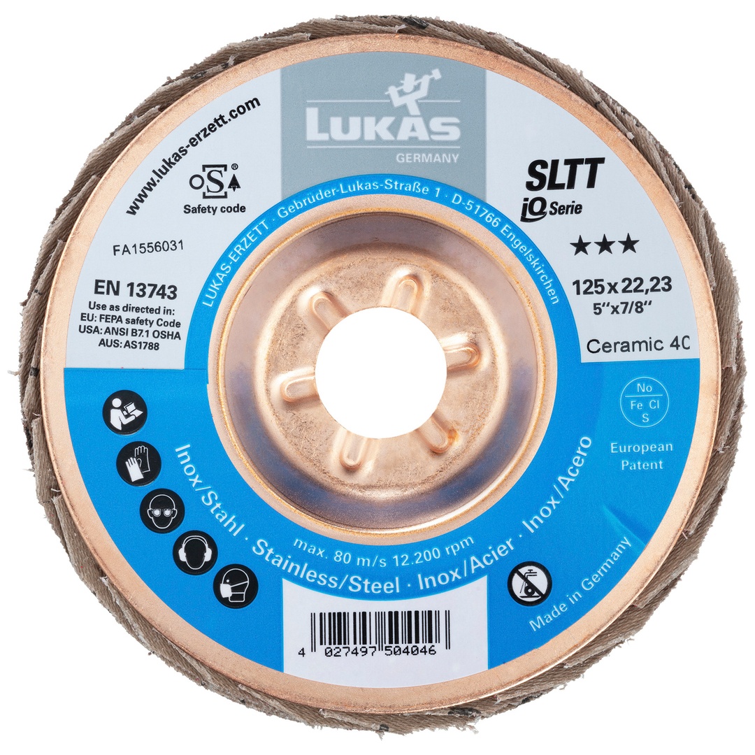 LUKAS-ERZETT LUKAS Fächerschleifscheibe SLTT universal Ø 125 mm Ceramic Korn 60 flach