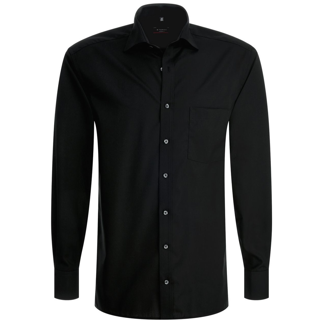 Eterna Hemd Uni Popeline Modern Fit Standard (65cm) 1100-39-X19K Gr. 43 schwarz
