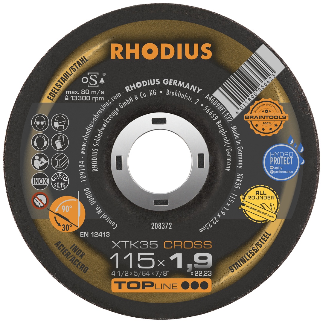 RHODIUS Trenn- und Schleifscheibe INOX115x1,9x22,23 mm