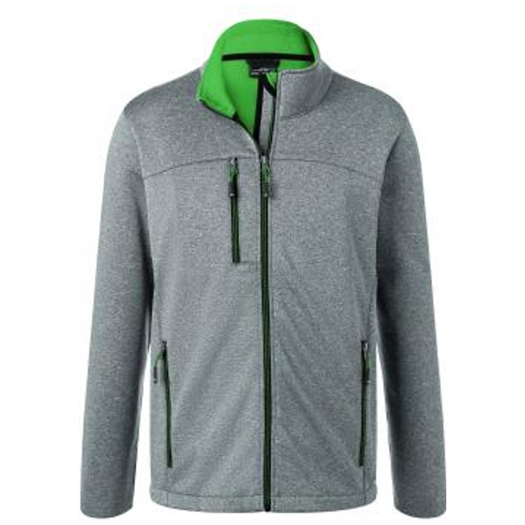 James & Nicholson Daiber Mens Softshell Jacket Gr. 3XL dark-melange/green