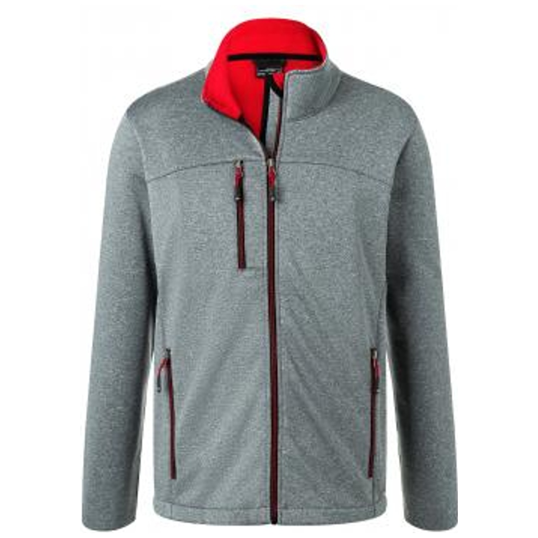 James & Nicholson Daiber Mens Softshell Jacket Gr. M dark-melange/red