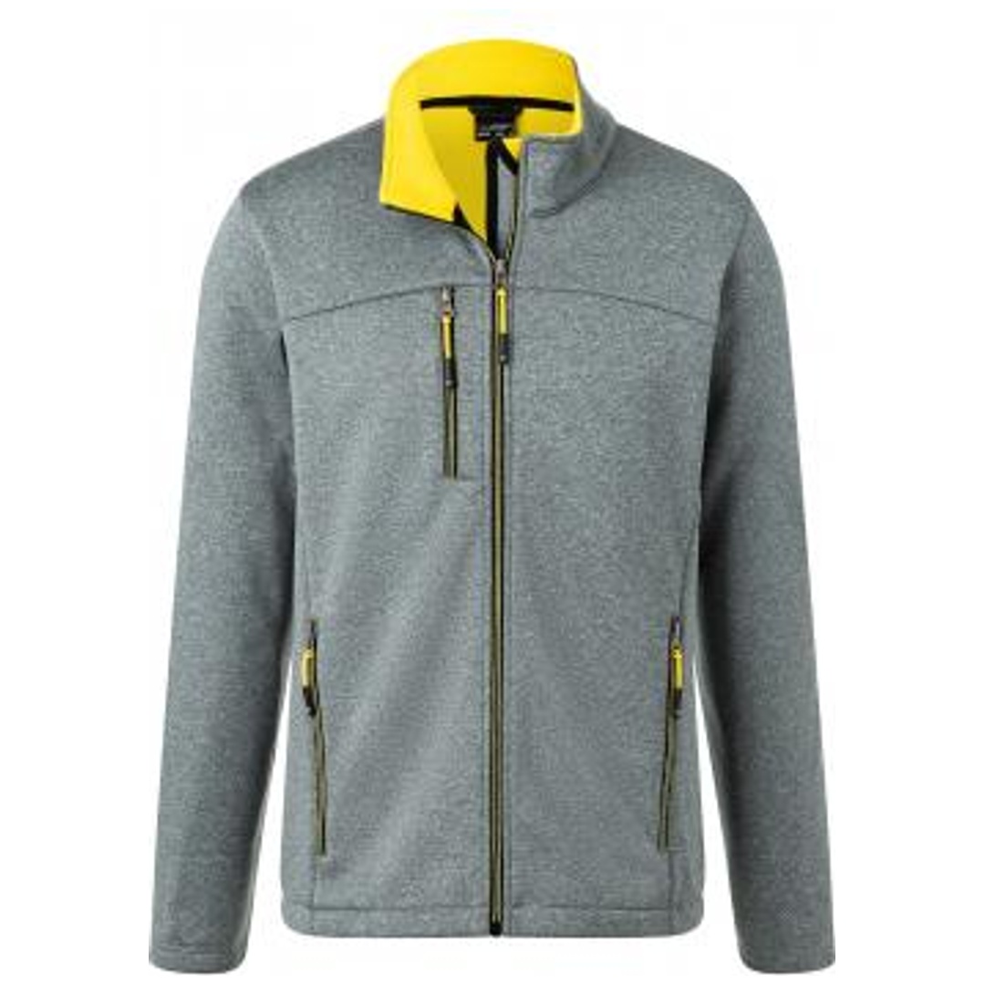 James & Nicholson Daiber Mens Softshell Jacket Gr. S dark-melange/yellow