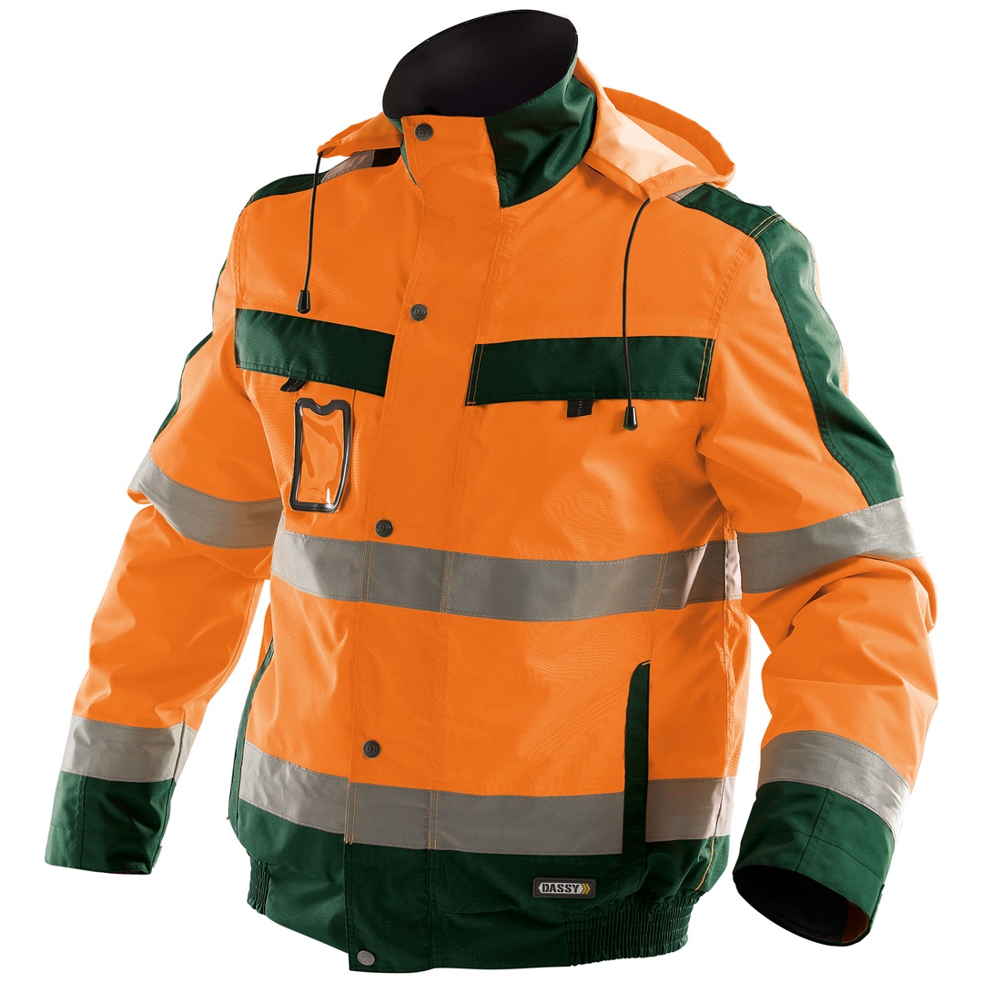 Dassy Warnschutz Winterjacke Lima Gr. XL neonorange/flaschengrün