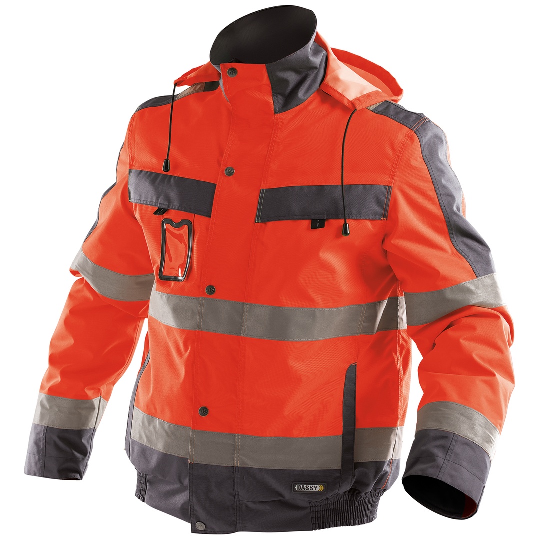 Dassy Warnschutz Winterjacke Lima Gr. 2XL neonrot/zementgrau