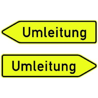 Verkehrszeichen 454-40, 1250x350 mm, "Umleitung doppelseitig", RAL-Gütezeichen Folie RA2