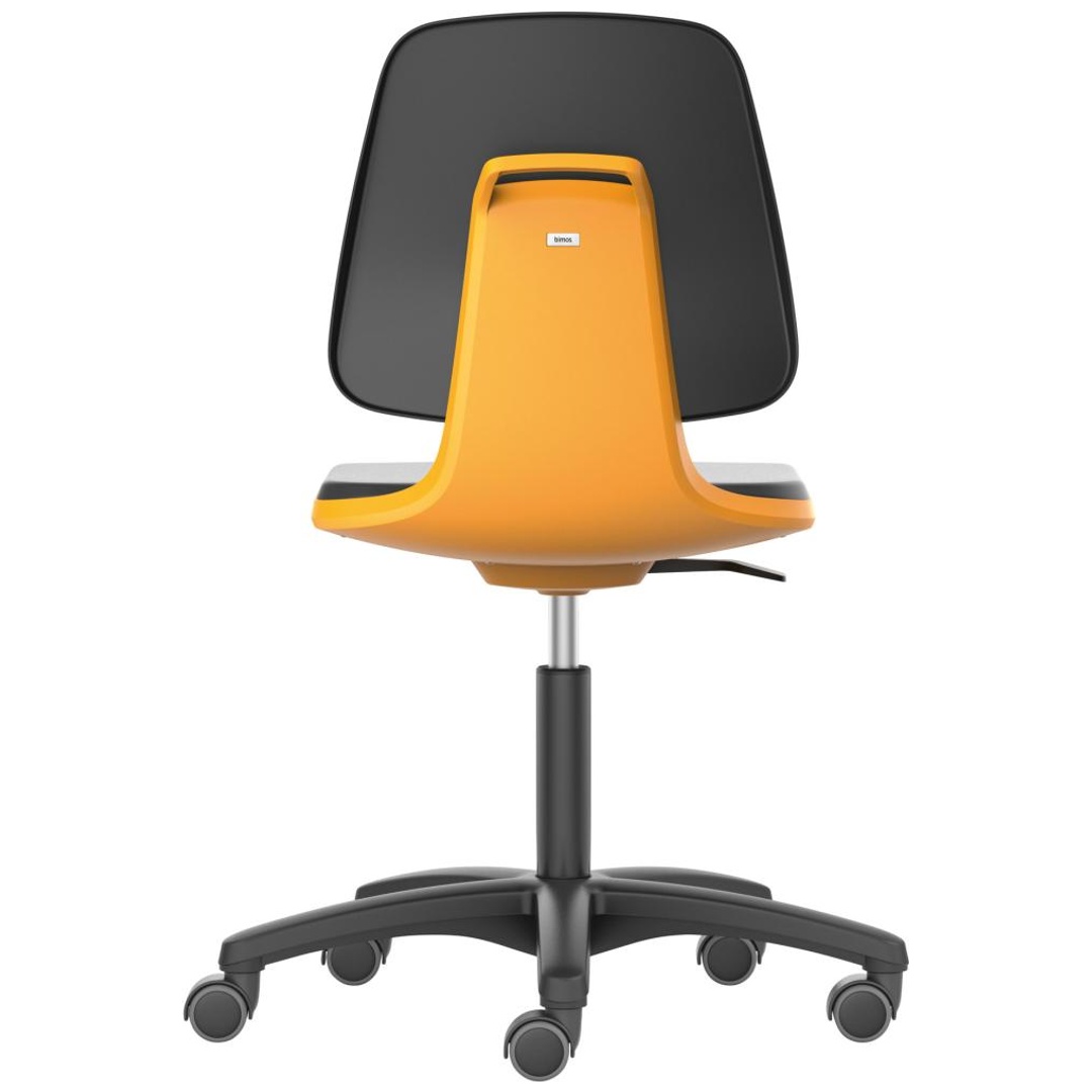 Bimos Arbeitsstuhl Labsit 2, K-Leder orange Sitzhöhe 450-650 mm, mit Rollen