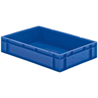 LA-KA-PE Transport-Stapelkasten B600xT400xH120 mm, blau, geschlossen ohne Griffloch