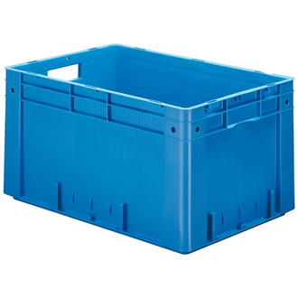 LA-KA-PE Transport-Stapelkasten B600xT400xH320 mm, blau Auflast 700 kg mit Griffloch