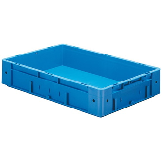 LA-KA-PE Transport-Stapelkasten B600xT400xH120 mm, blau Auflast 700 kg ohne Griffloch