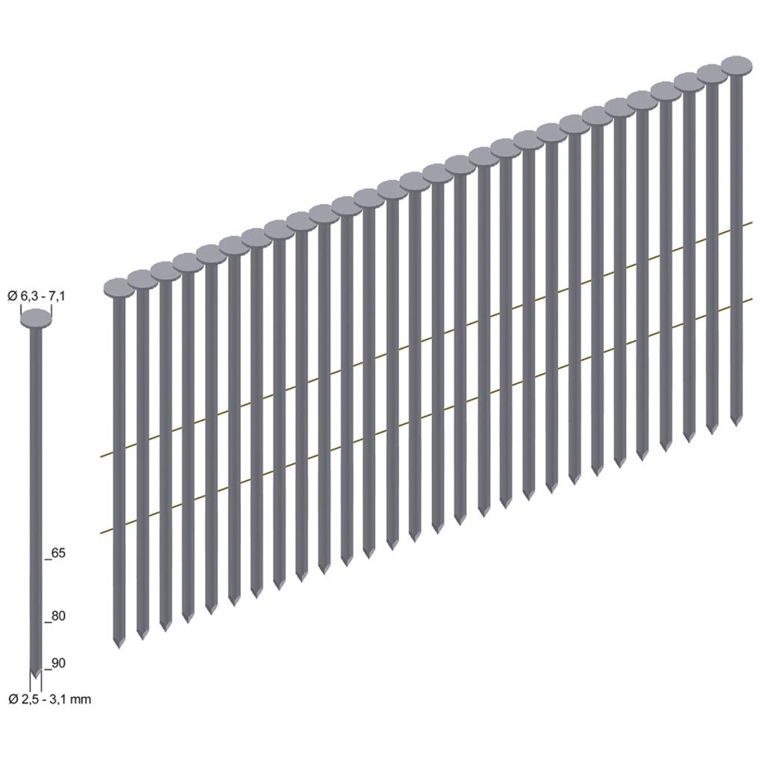Coilnagel 2,8 x 80 mm, Ring magaziniert CNW28/80BKRI