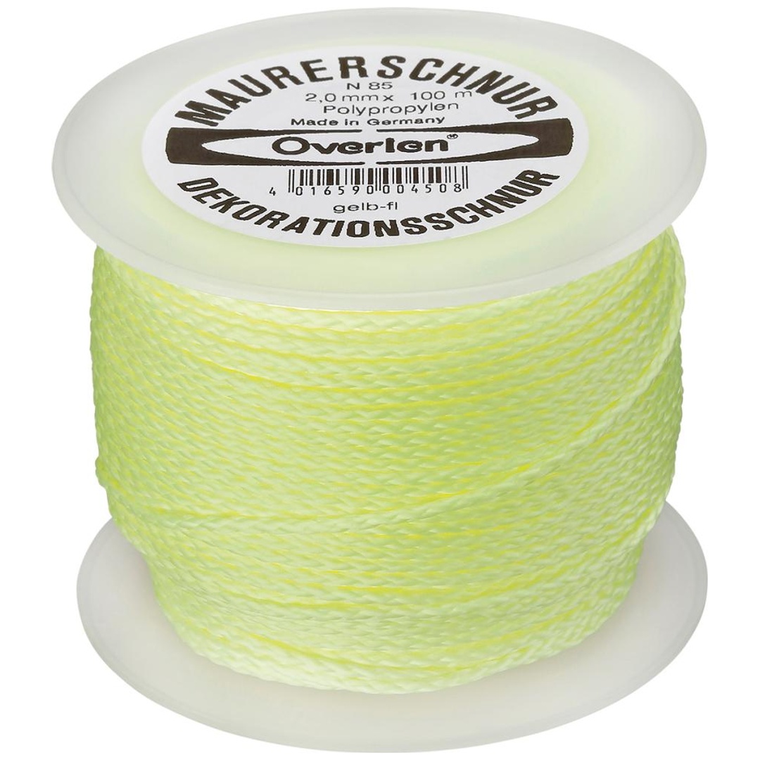 Overmann Maurerschnur PP fluoresz., 100 m x  2 mm, gelb